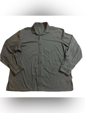 Lululemon Men’s Green Relaxed Modal Long Sleeve LM3FHBS Stretch Button Shirt XL